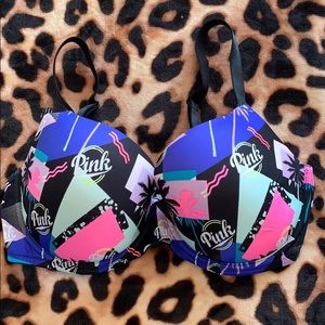 VS PINK NWOT bra 90s print palm